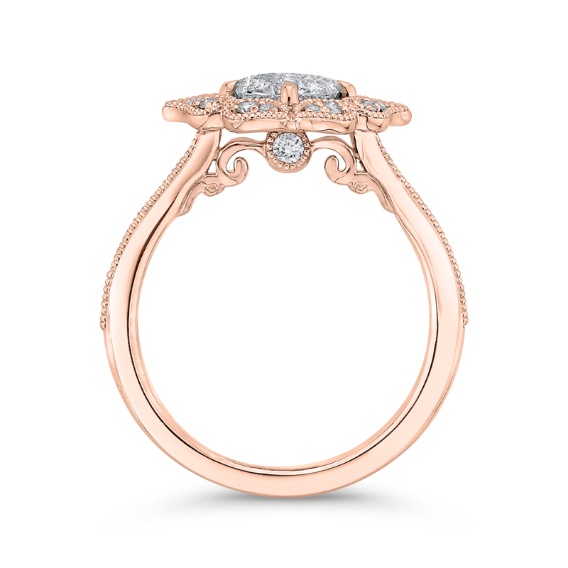 Diamond Engagement Ring in 14K Two Tone Gold