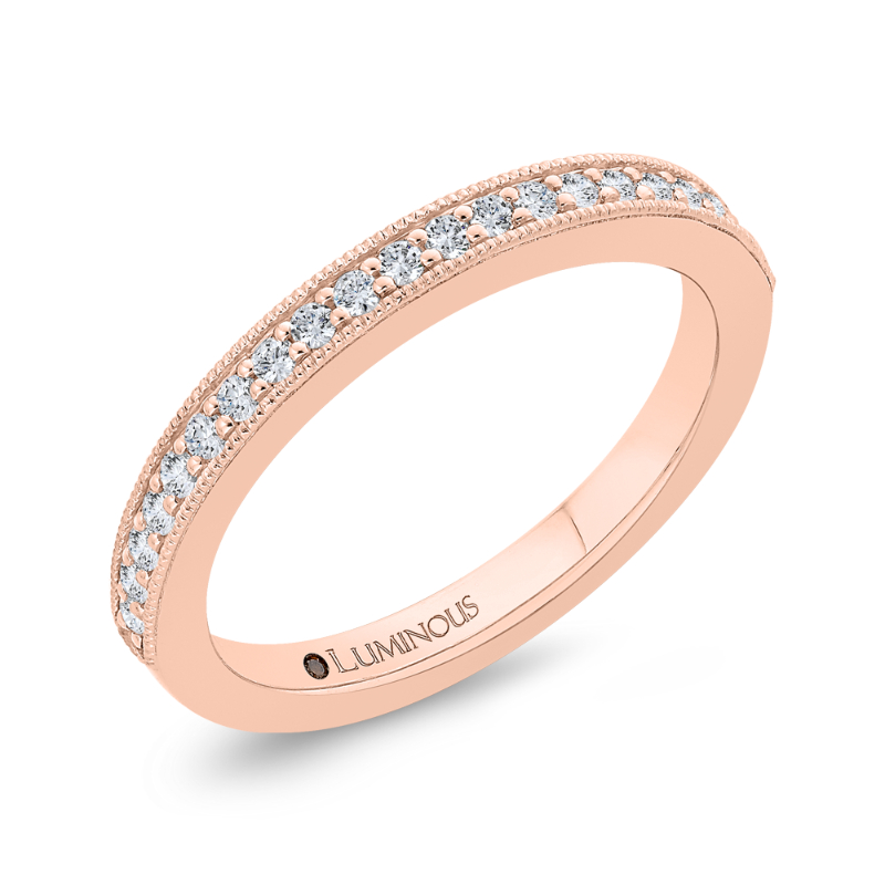 Round Diamond Half-Eternity Wedding Band in 14K Rose Gold