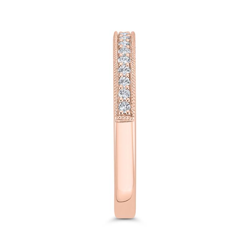 Round Diamond Half-Eternity Wedding Band in 14K Rose Gold