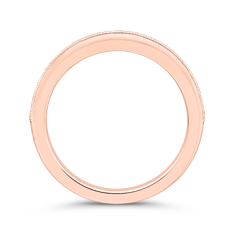 Round Diamond Half-Eternity Wedding Band in 14K Rose Gold