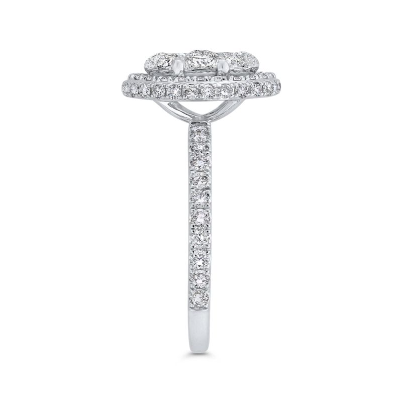 Diamond Halo Engagement Ring in 14K White Gold