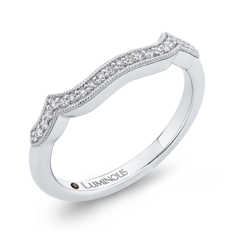 Round Diamond Wedding Band in 14K White Gold