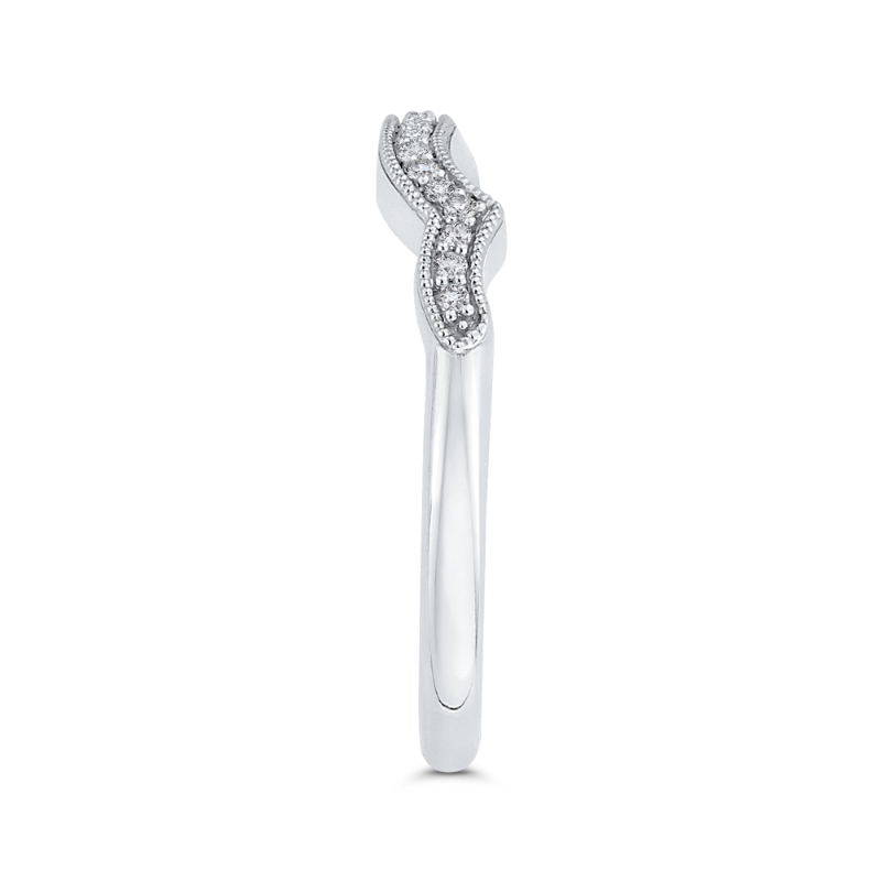 Round Diamond Wedding Band in 14K White Gold