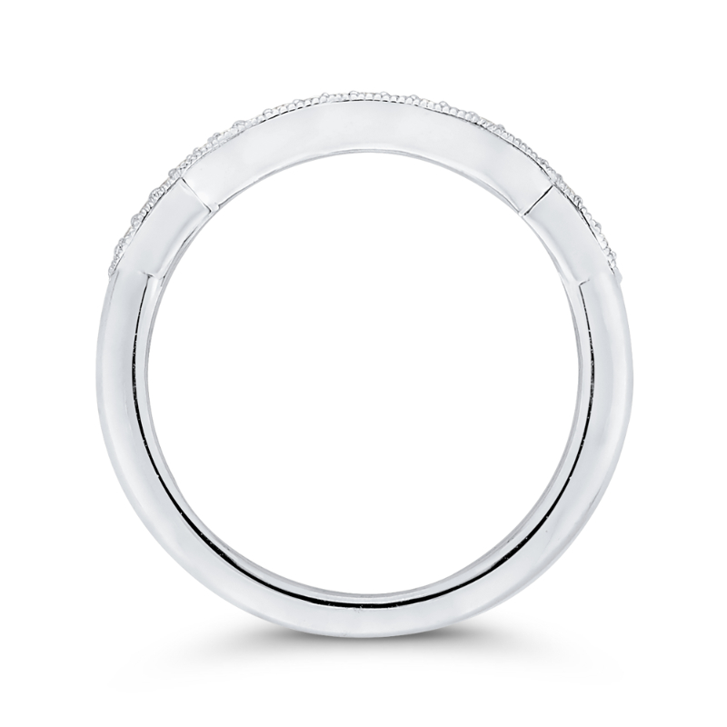 Round Diamond Wedding Band in 14K White Gold