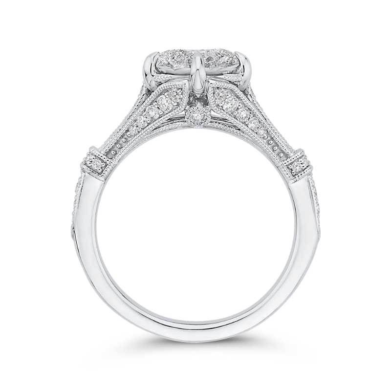 Round Diamond Engagement Ring in 14K White Gold