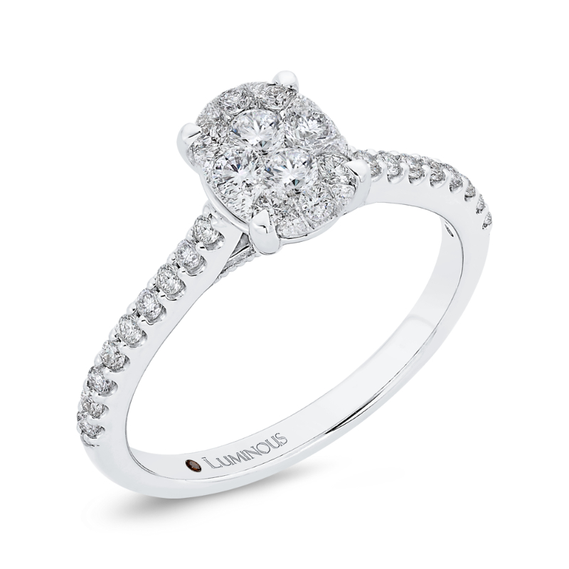 Round Diamond Engagement Ring in 14K White Gold