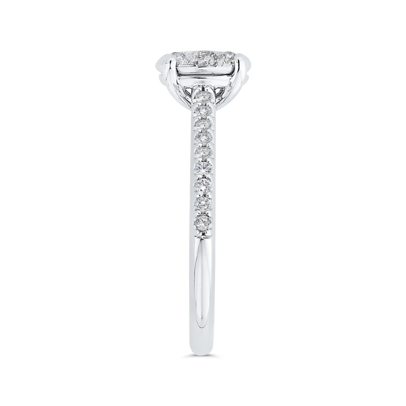 Round Diamond Engagement Ring in 14K White Gold