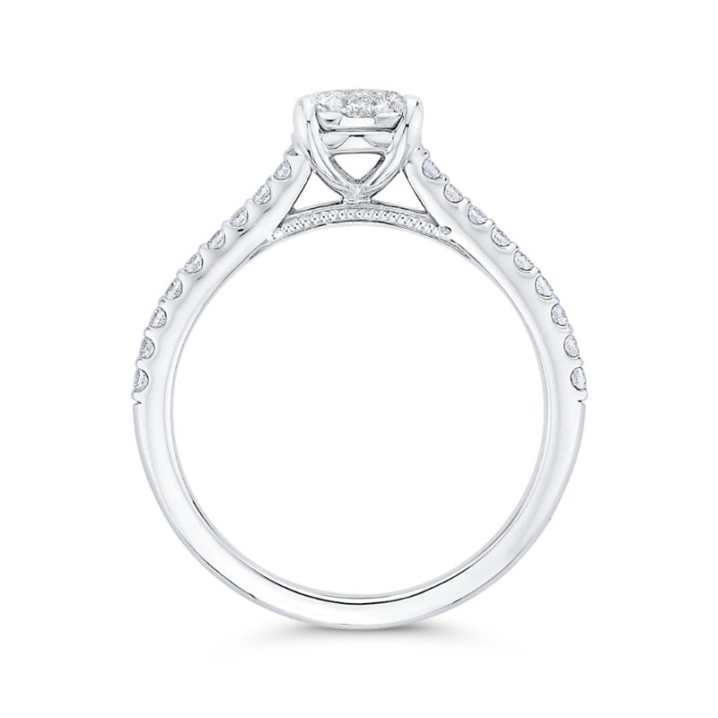 Round Diamond Engagement Ring in 14K White Gold