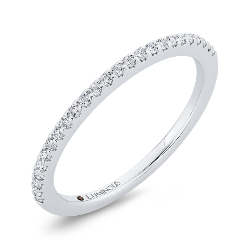 Round Diamond Half-Eternity Wedding Band in 14K White Gold