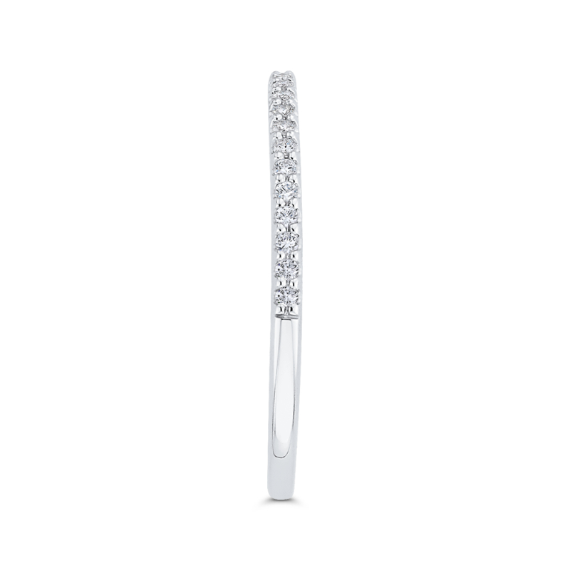 Round Diamond Half-Eternity Wedding Band in 14K White Gold