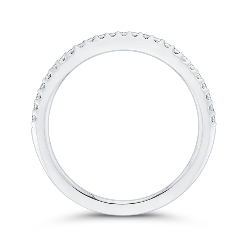 Round Diamond Half-Eternity Wedding Band in 14K White Gold