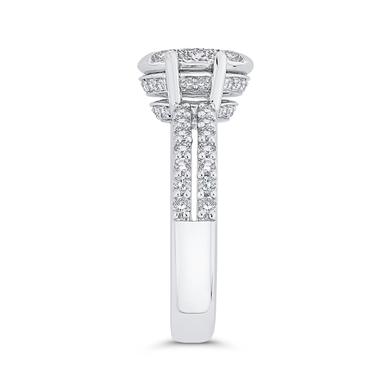 Round Diamond Engagement Ring in 14K White Gold