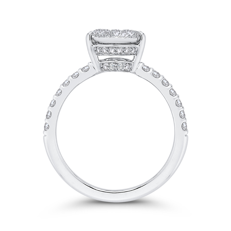 Round Diamond Engagement Ring in 14K White Gold