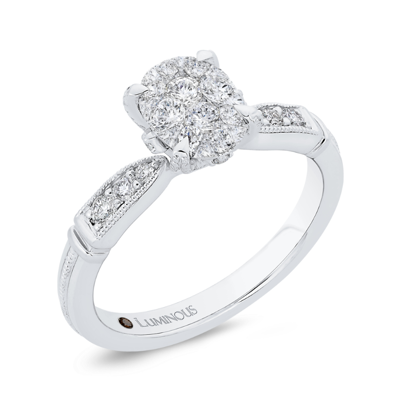 Round Diamond Engagement Ring in 14K White Gold