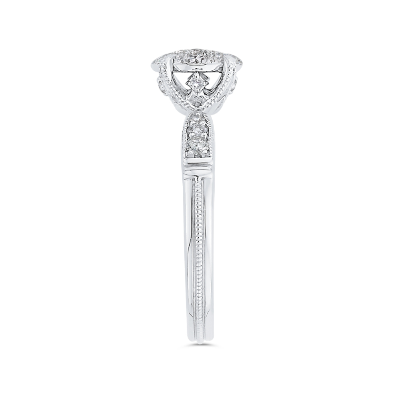 Round Diamond Engagement Ring in 14K White Gold