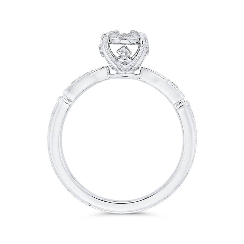Round Diamond Engagement Ring in 14K White Gold