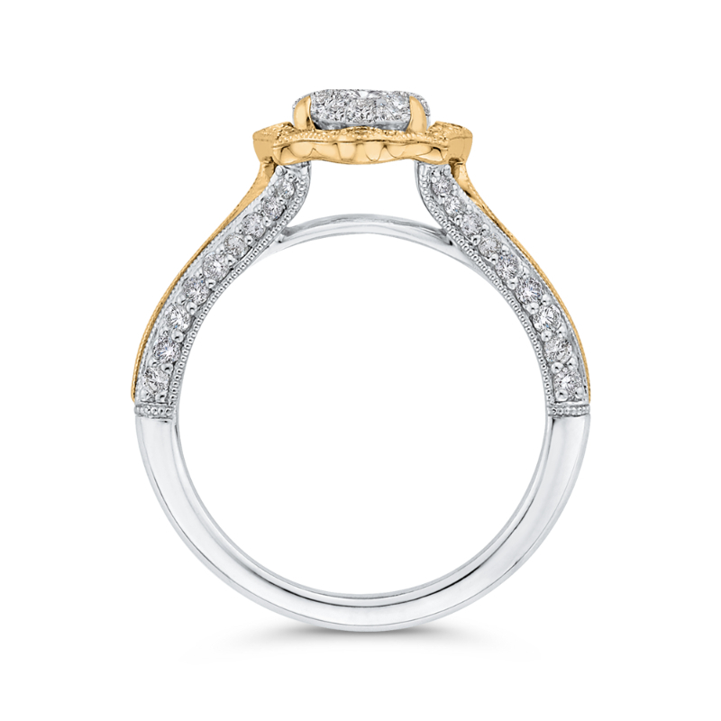 Diamond Engagement Ring in 14K Two Tone Gold