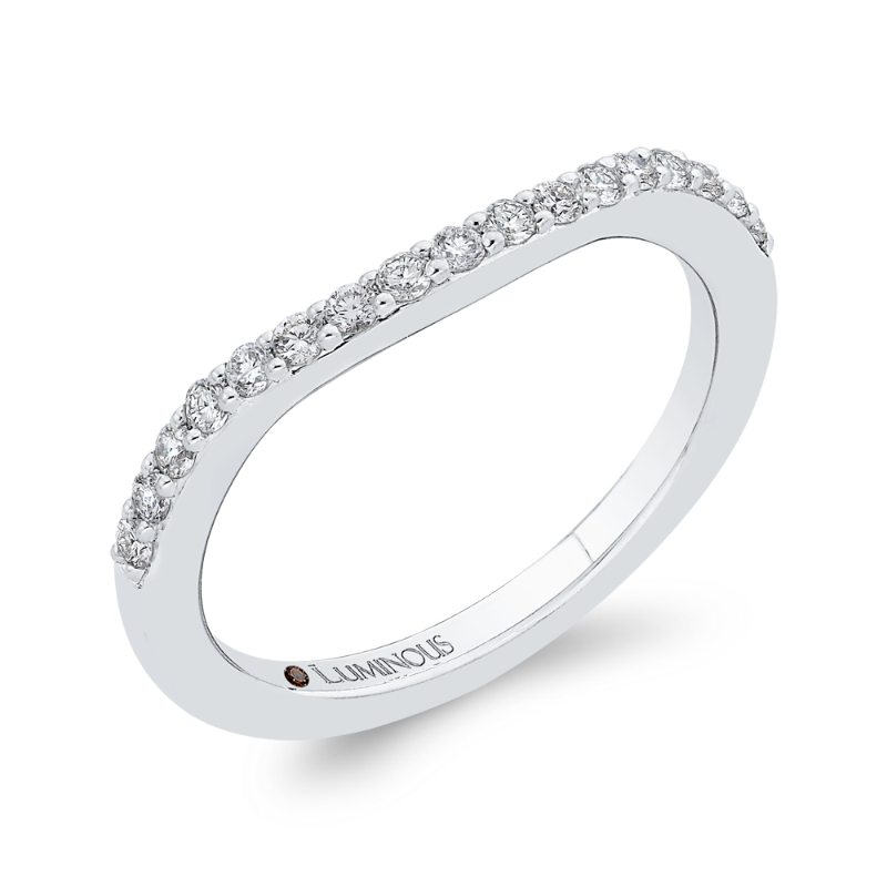 Round Diamond Wedding Band in 14K White Gold