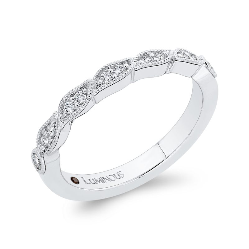 Round Diamond Wedding Band in 14K White Gold