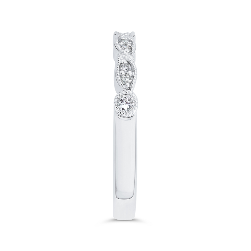 Round Diamond Wedding Band in 14K White Gold