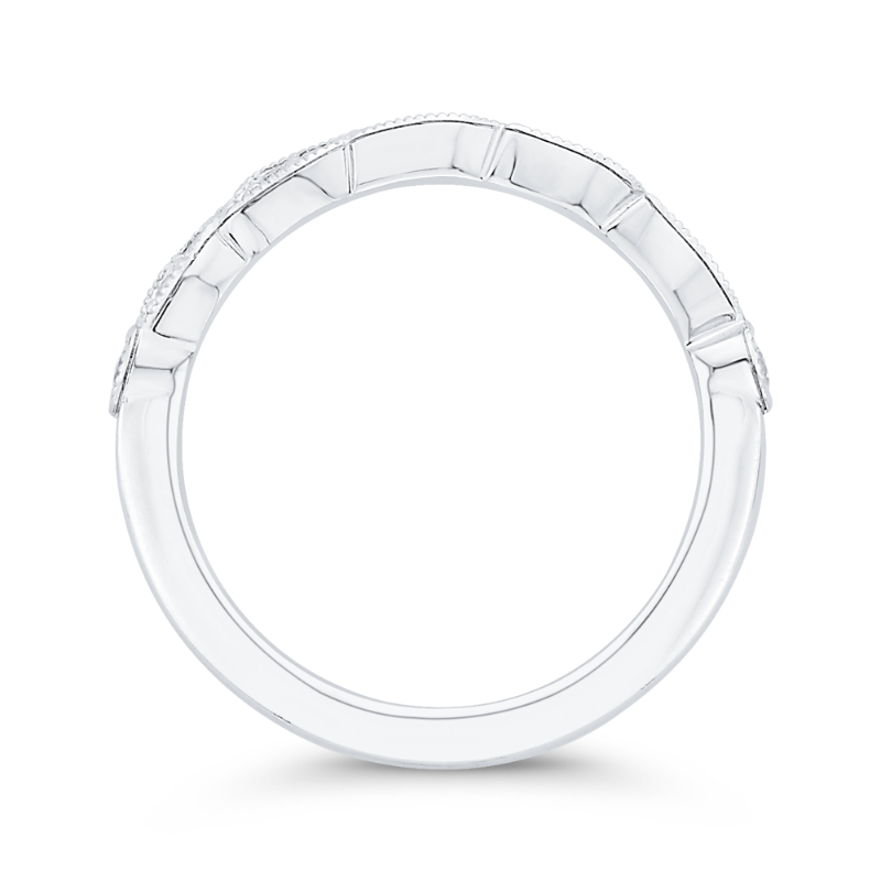 Round Diamond Wedding Band in 14K White Gold