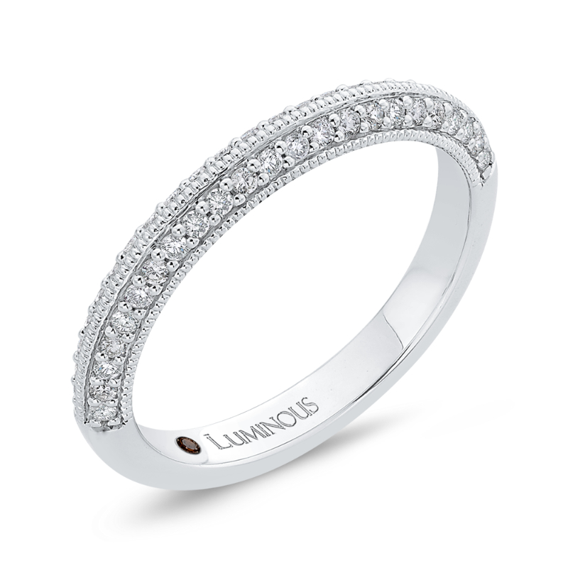 Round Diamond Half-Eternity Wedding Band in 14K White Gold