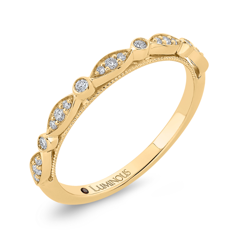 Round Diamond Half-Eternity Wedding Band in 14K Yellow Gold