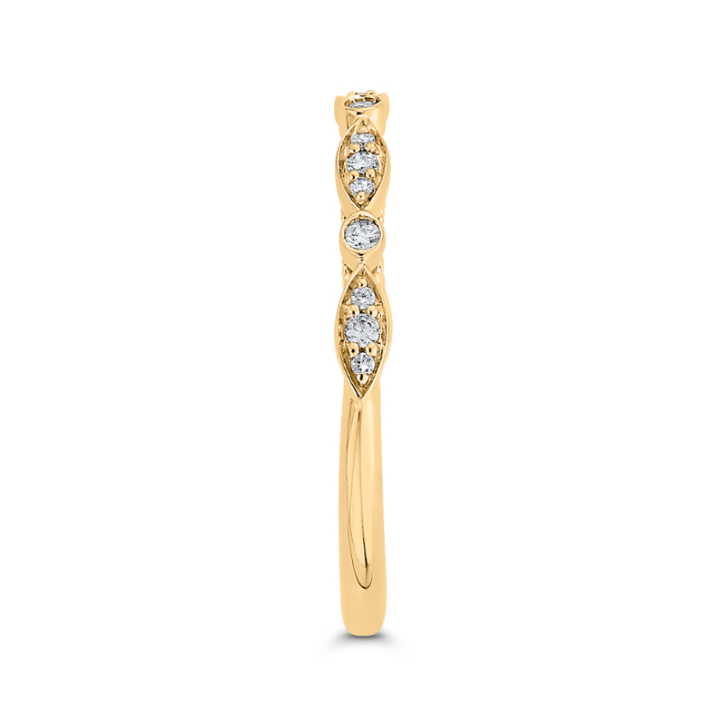Round Diamond Half-Eternity Wedding Band in 14K Yellow Gold