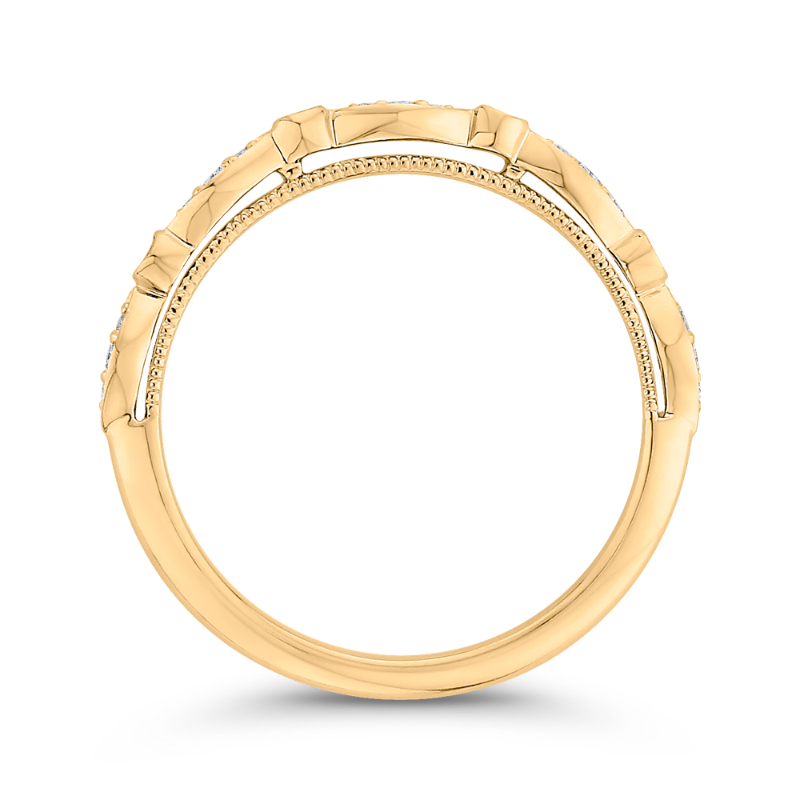 Round Diamond Half-Eternity Wedding Band in 14K Yellow Gold