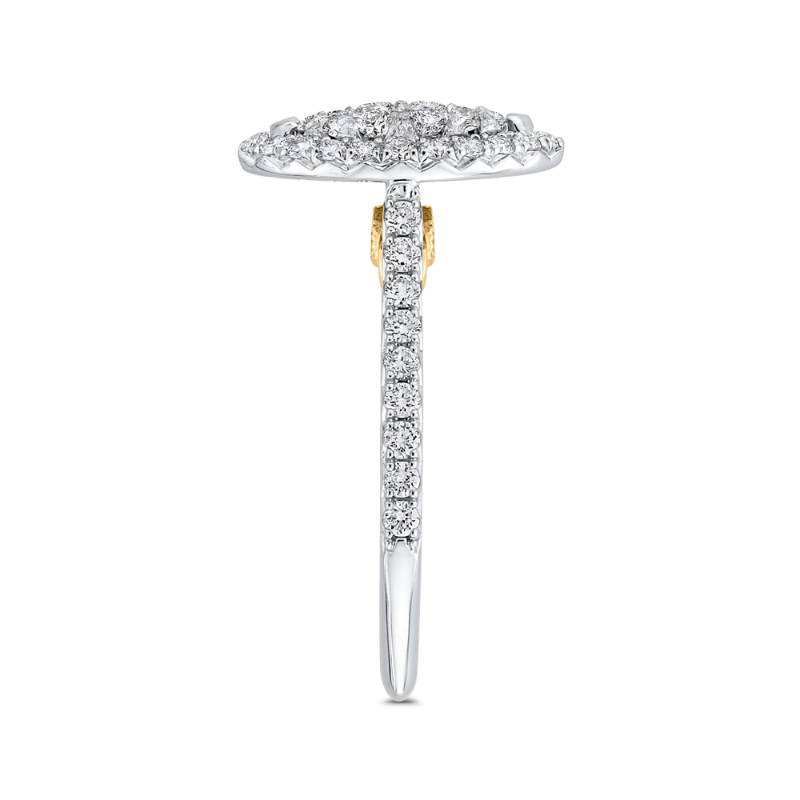 Round Diamond Halo Engagement Ring in 14K Two Tone Gold