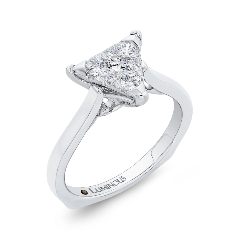 Round Diamond Engagement Ring in 14K White Gold