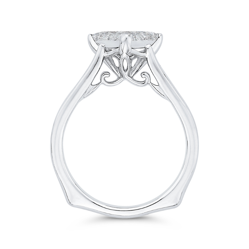 Round Diamond Engagement Ring in 14K White Gold