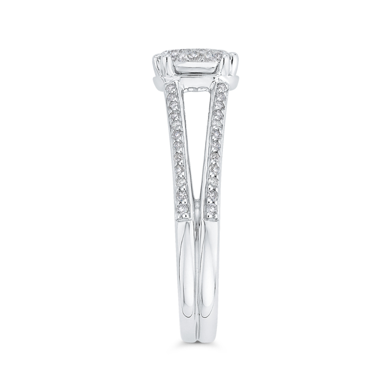 Round Diamond Engagement Ring in 14K White Gold