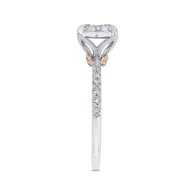 Round Diamond Engagement Ring in 14K Two Tone Gold
