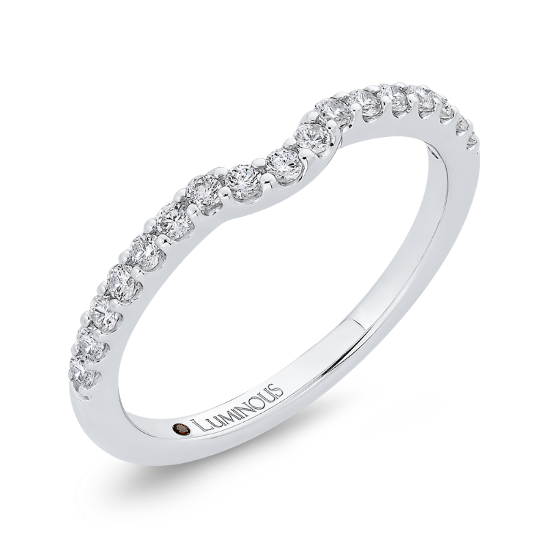 Diamond Half-Eternity Contour Wedding Band in 14K White Gold