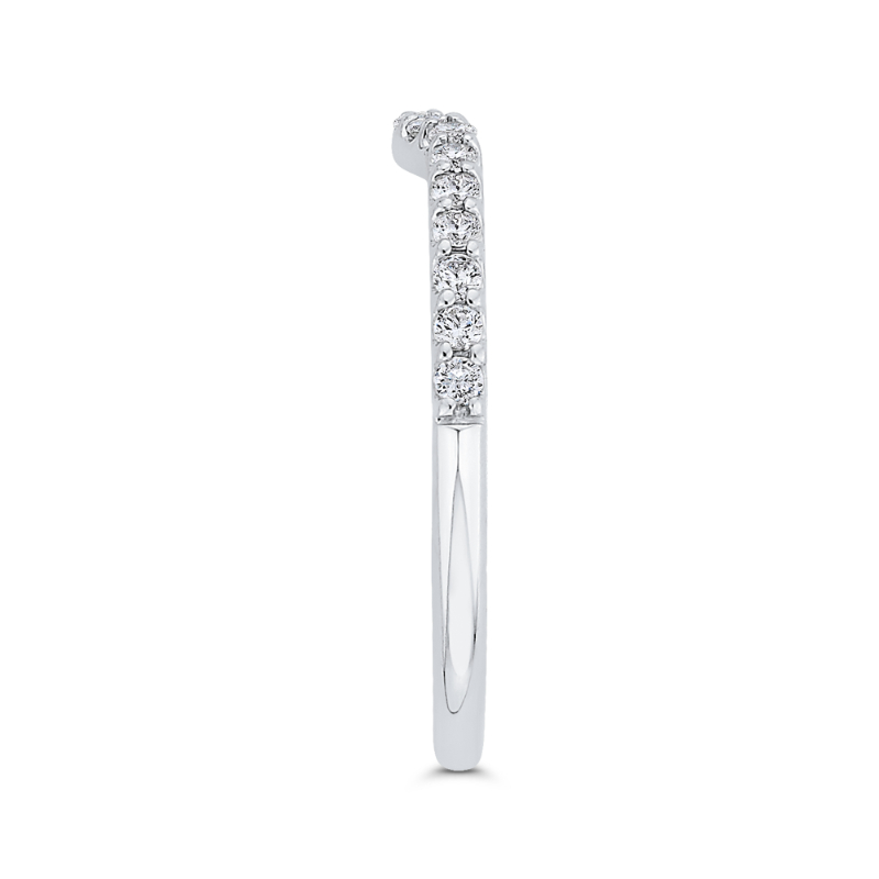 Diamond Half-Eternity Contour Wedding Band in 14K White Gold