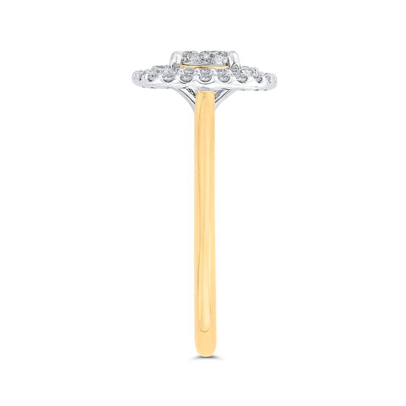 Round Diamond Engagement Ring in 14K Two Tone Gold