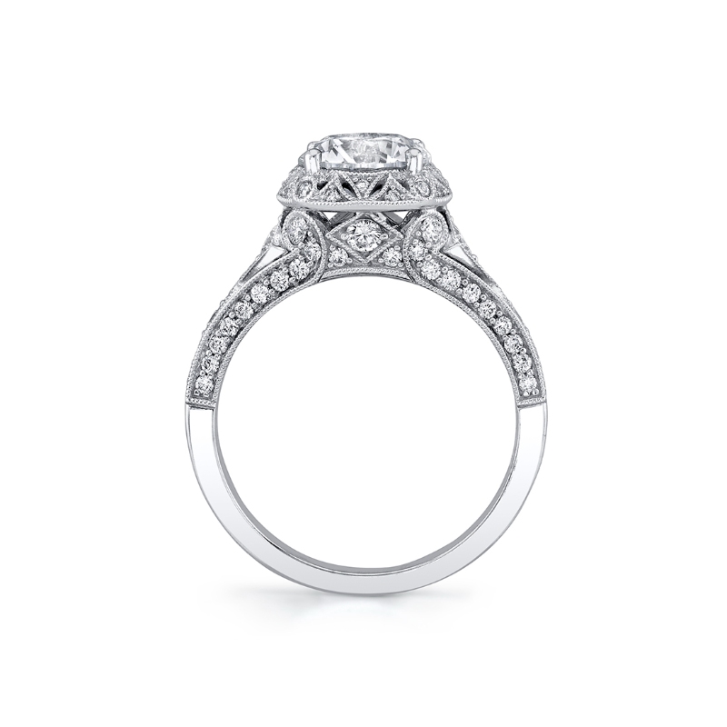 Round Cut Modern Vintage Engagement Ring - Shayna