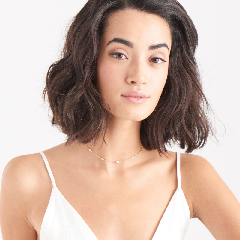 ANIA HAIE 14K GOLD PLATED ON STERLING SILVER OPAL COLOUR NECKLACE