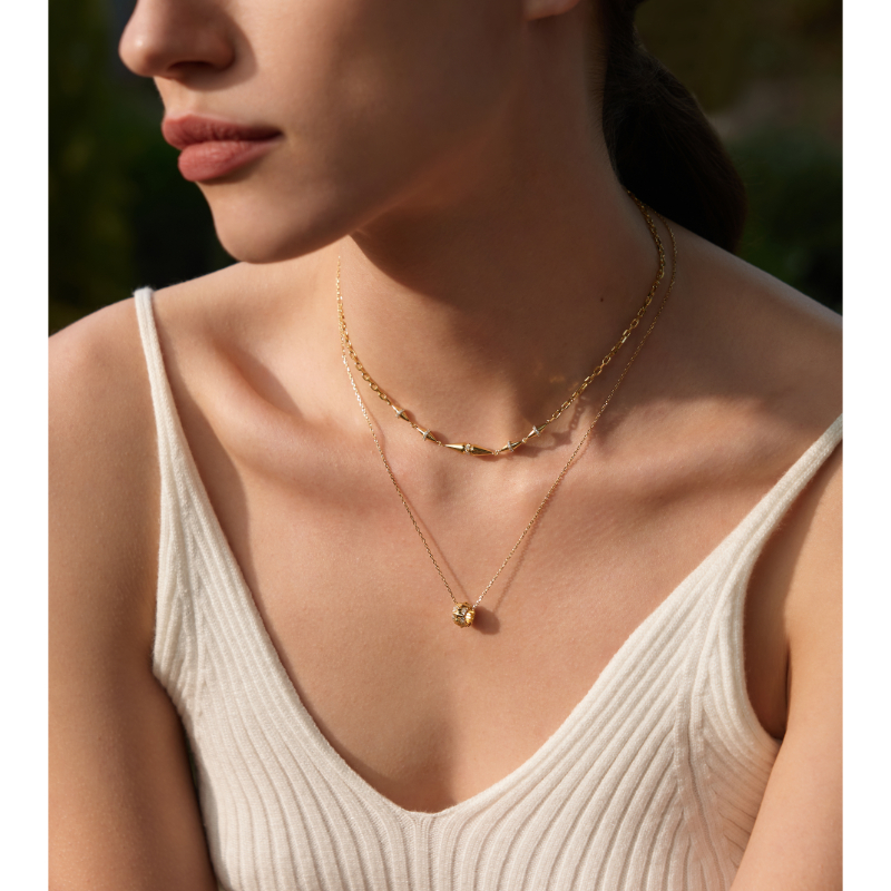 Gold Geometric Chain Necklace