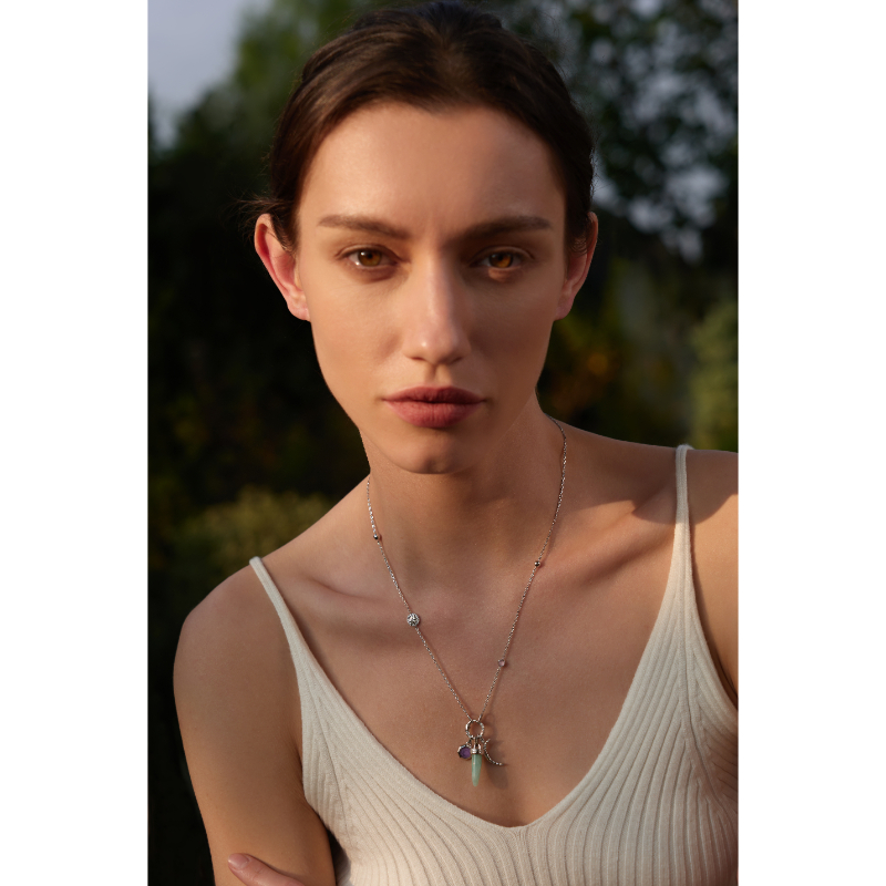 Silver Amazonite Drop Charm