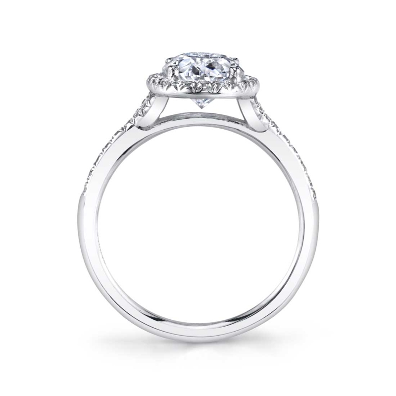 Emerald Cut Halo Engagement Ring - Alexandra