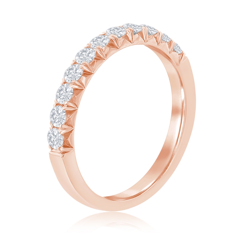 14K Rose Gold French Pav&eacute; Diamond Band