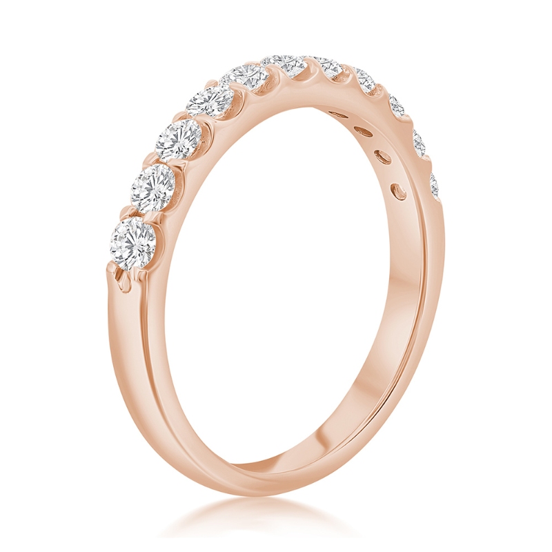 14K Rose Gold Shared Prong Diamond Band