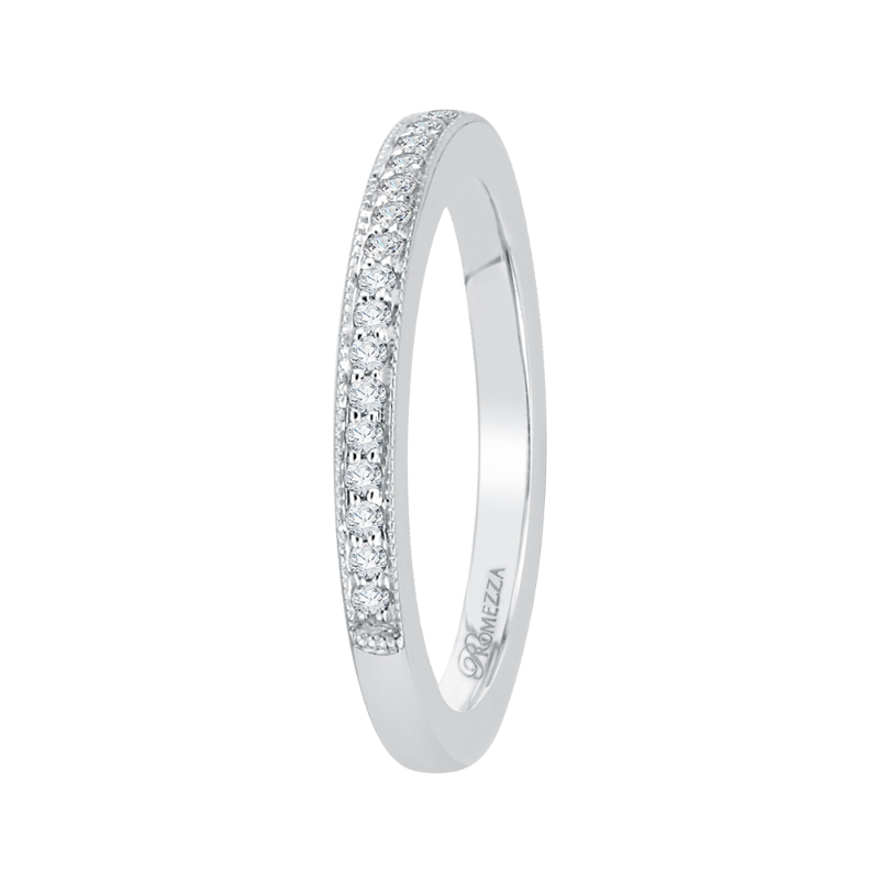 Round Diamond Wedding Band in 14K White Gold