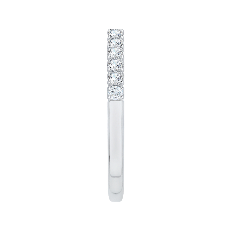 Round Diamond Wedding Band in 14K White Gold