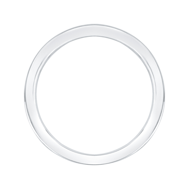 14K White Gold Plain Wedding Band