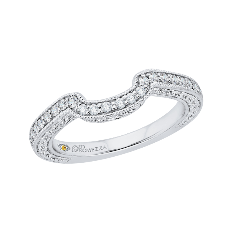 Round Diamond Wedding Band in 14K White Gold