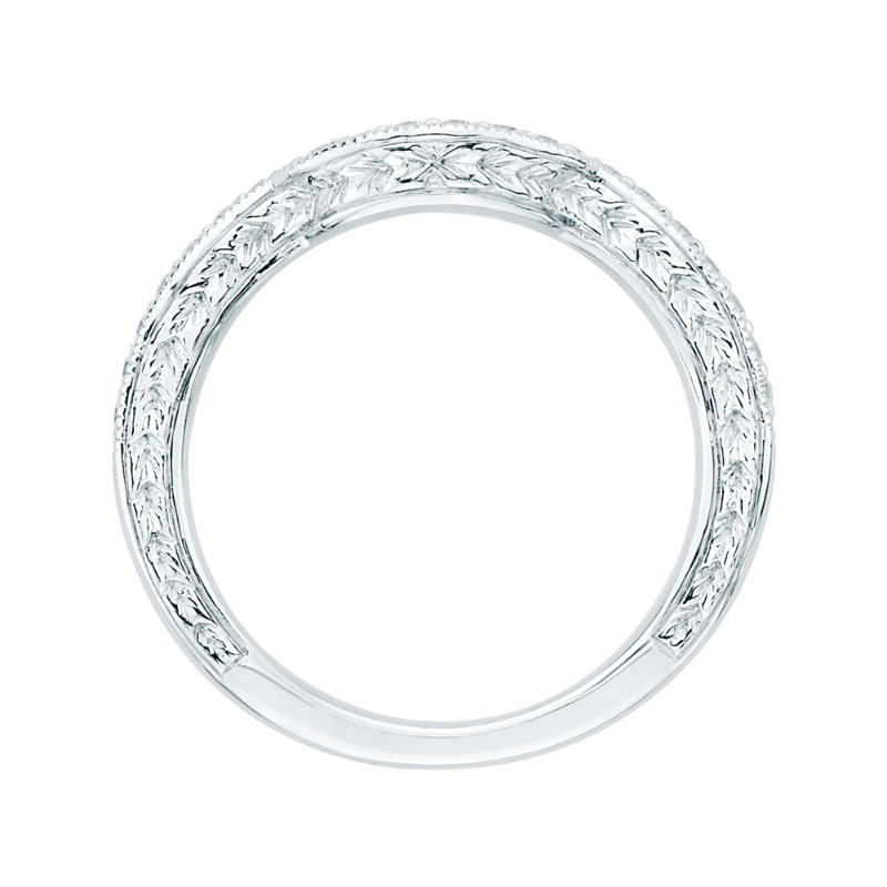 Round Diamond Wedding Band in 14K White Gold