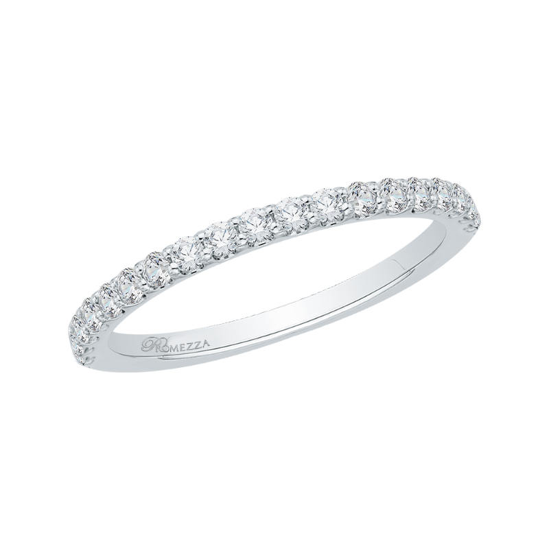 Diamond Half-Eternity Wedding Band In 14K White Gold